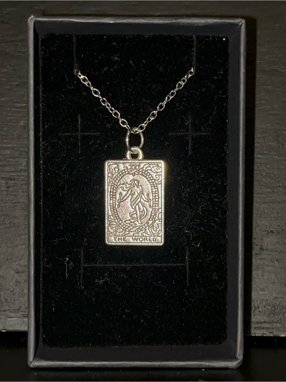 Silver Tarot 'The World' Pendant Necklace - Women Jewelry
